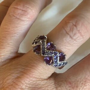 Amethyst cubic zirconia ring size 6